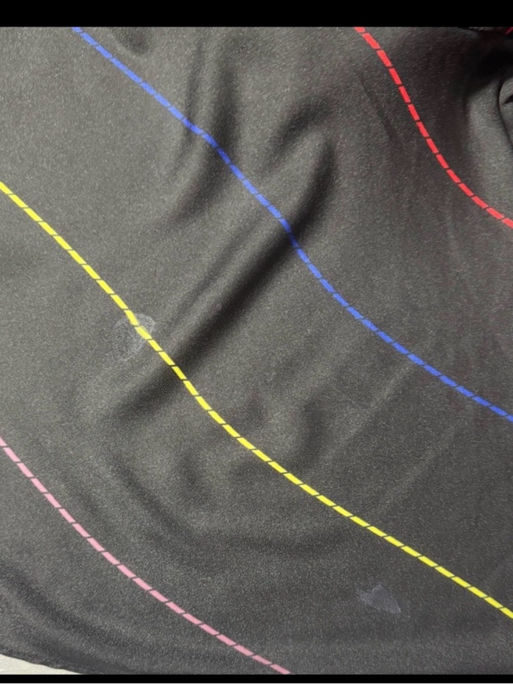 Gianni Bini Black Midi Dress Ruffle Neck Multicolor Stitch M - Picture 5 of 5